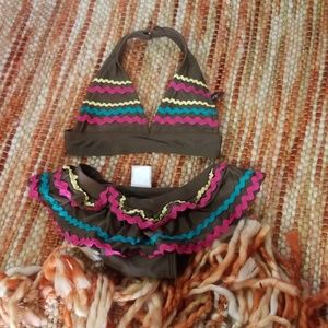 Baby girls 3 6 month ruffle bikini swimsuit